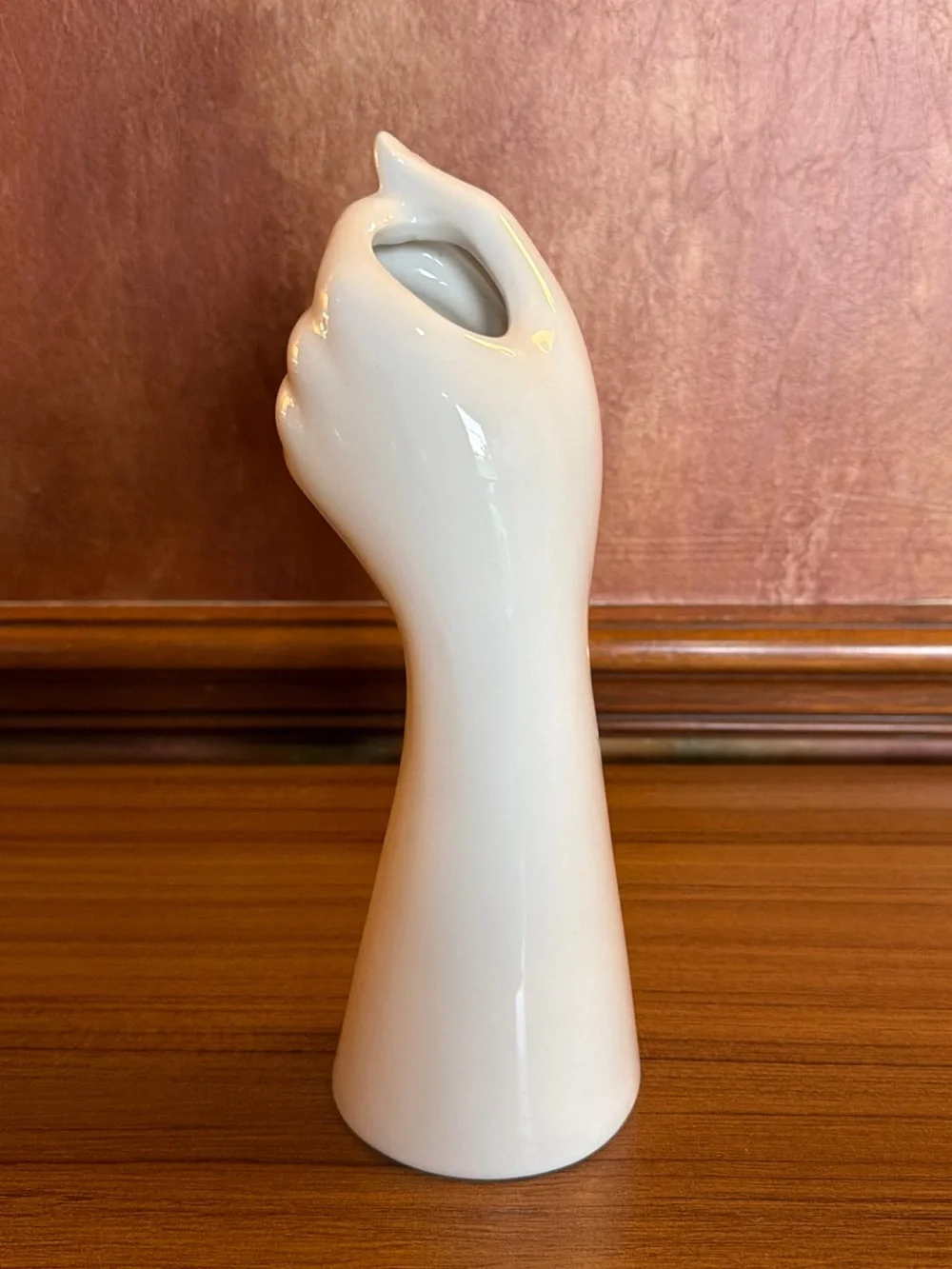 White Ceramic Arm Hand Bud Vase 9